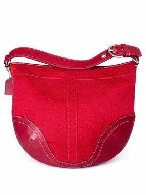 Rare Red Coach SoHo XL Hobo Shoulder Bag
